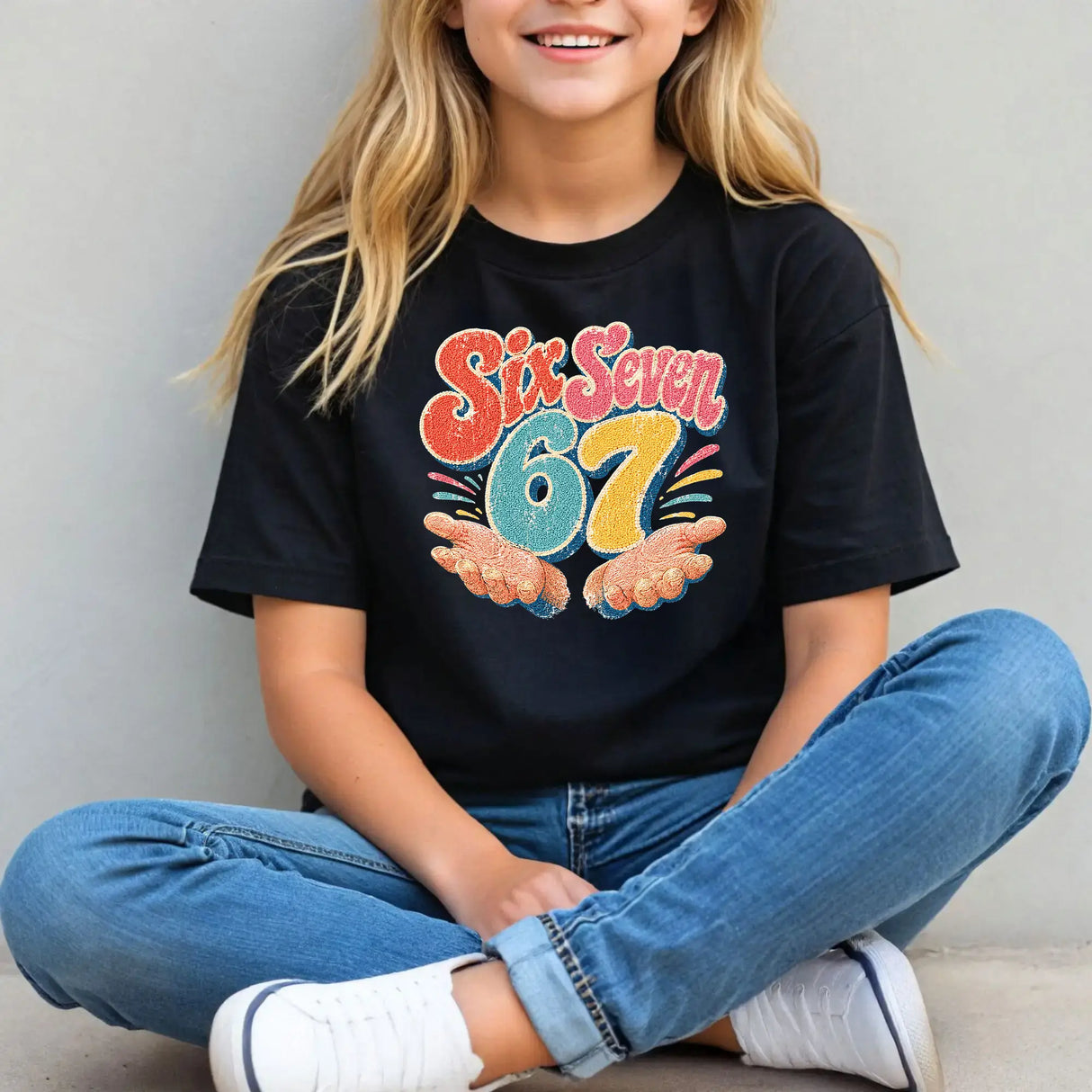 Tricou de fete din bumbac 100% cu imprimeu 67 HANDS