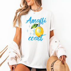 Tricou de dama oversize din bumbac 100% de Vara cu imprimeu AMALFI COAST