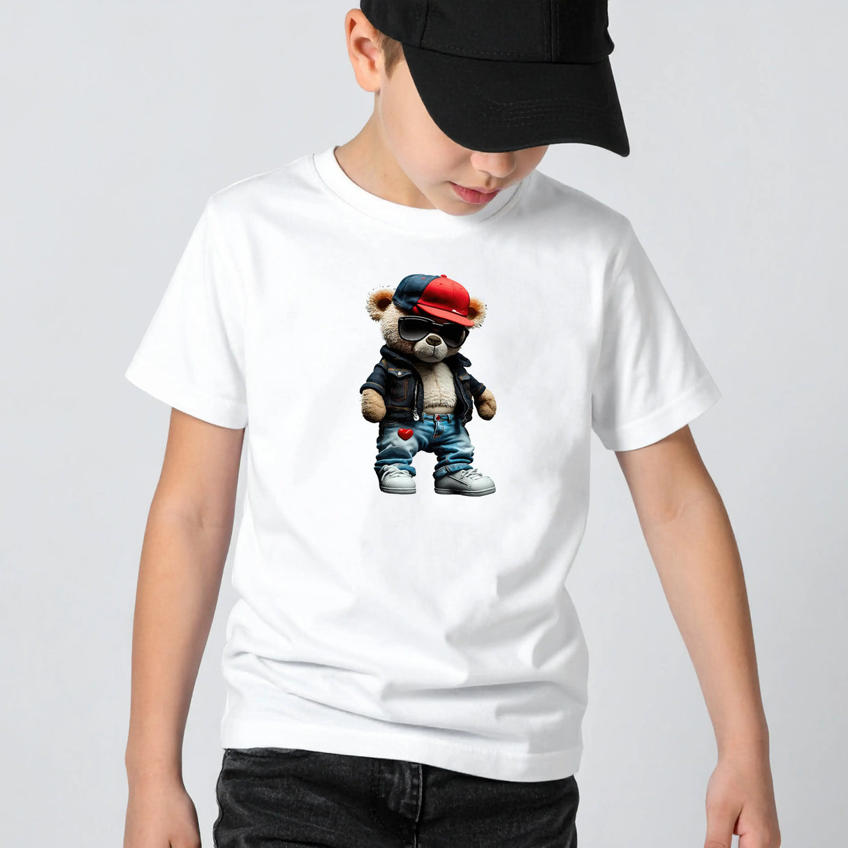 Tricou de baieti din bumbac 100% cu imprimeu BAD BOY