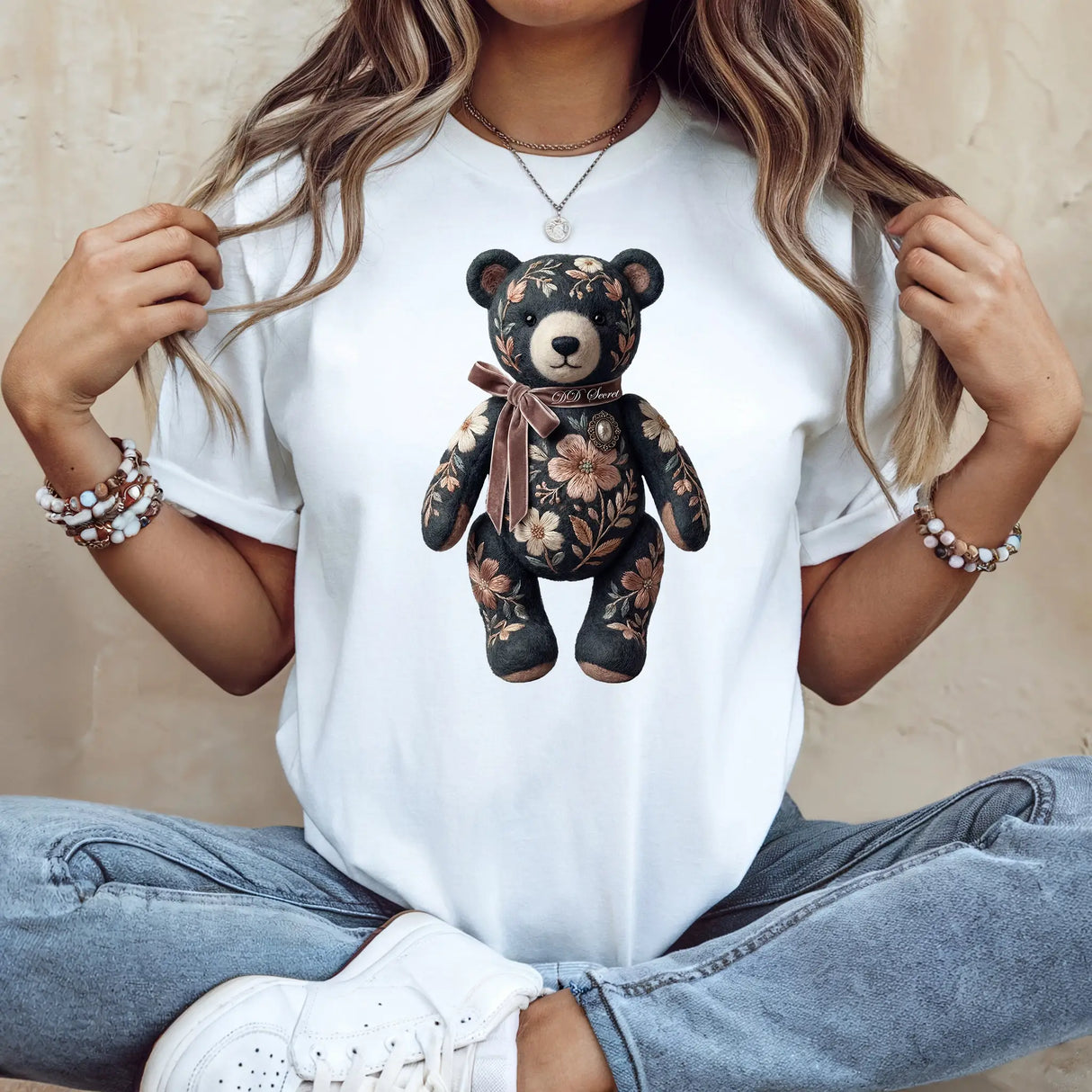 Tricou de dama oversize din bumbac 100% cu ursulet BEAR