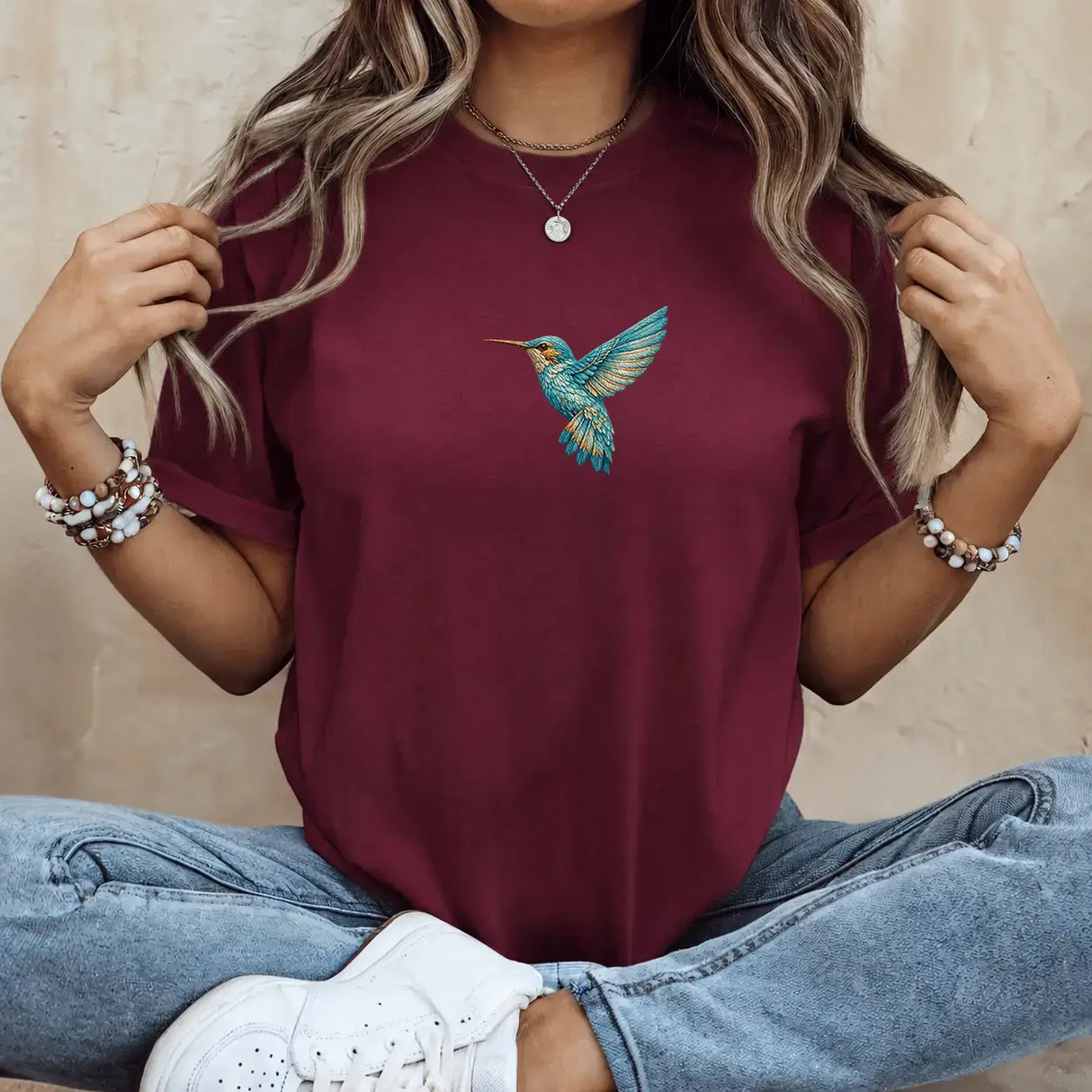 Tricou dama oversize din bumbac 100% cu imprimeu BIRD