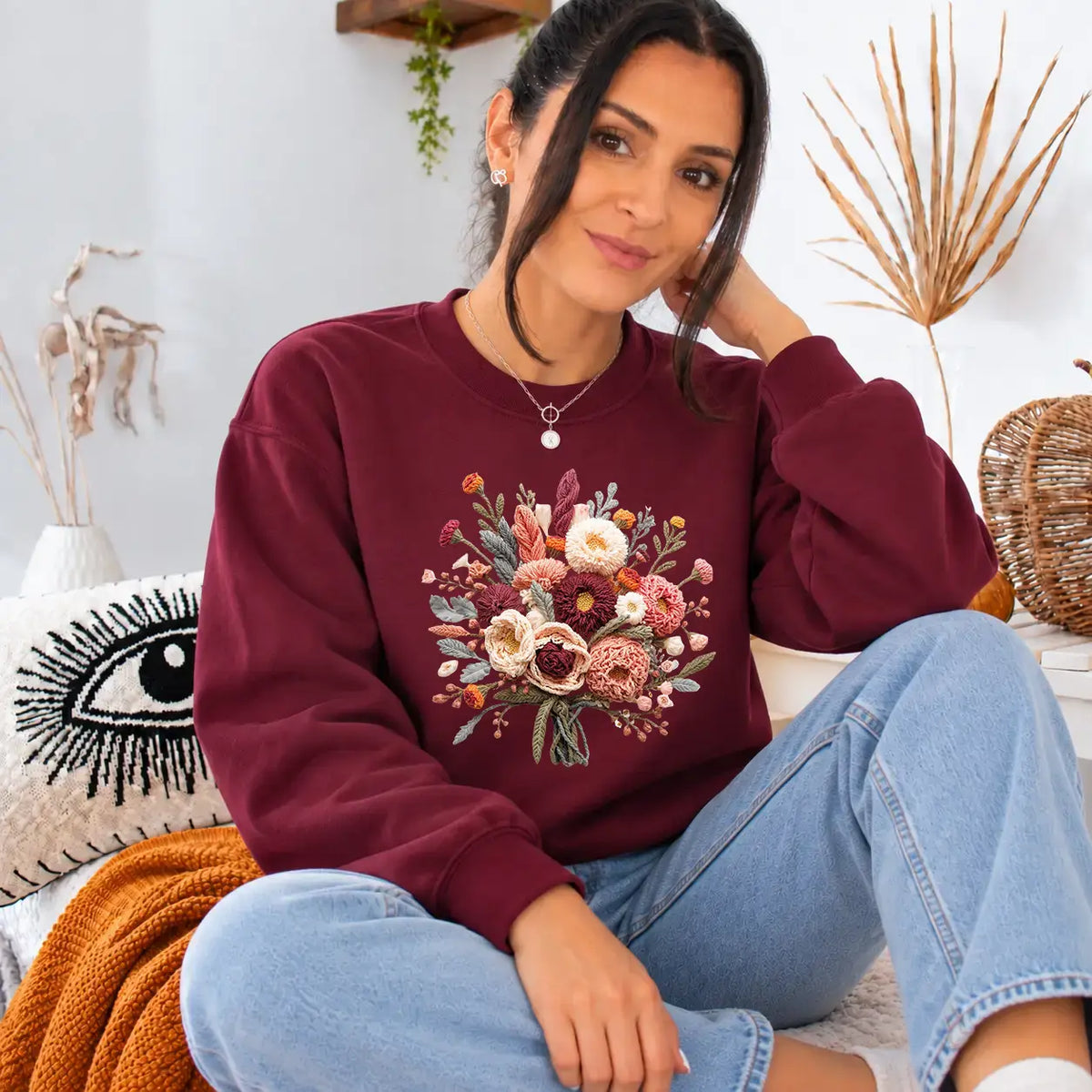 Bluza de dama oversize cu imprimeu floral BOUQUET
