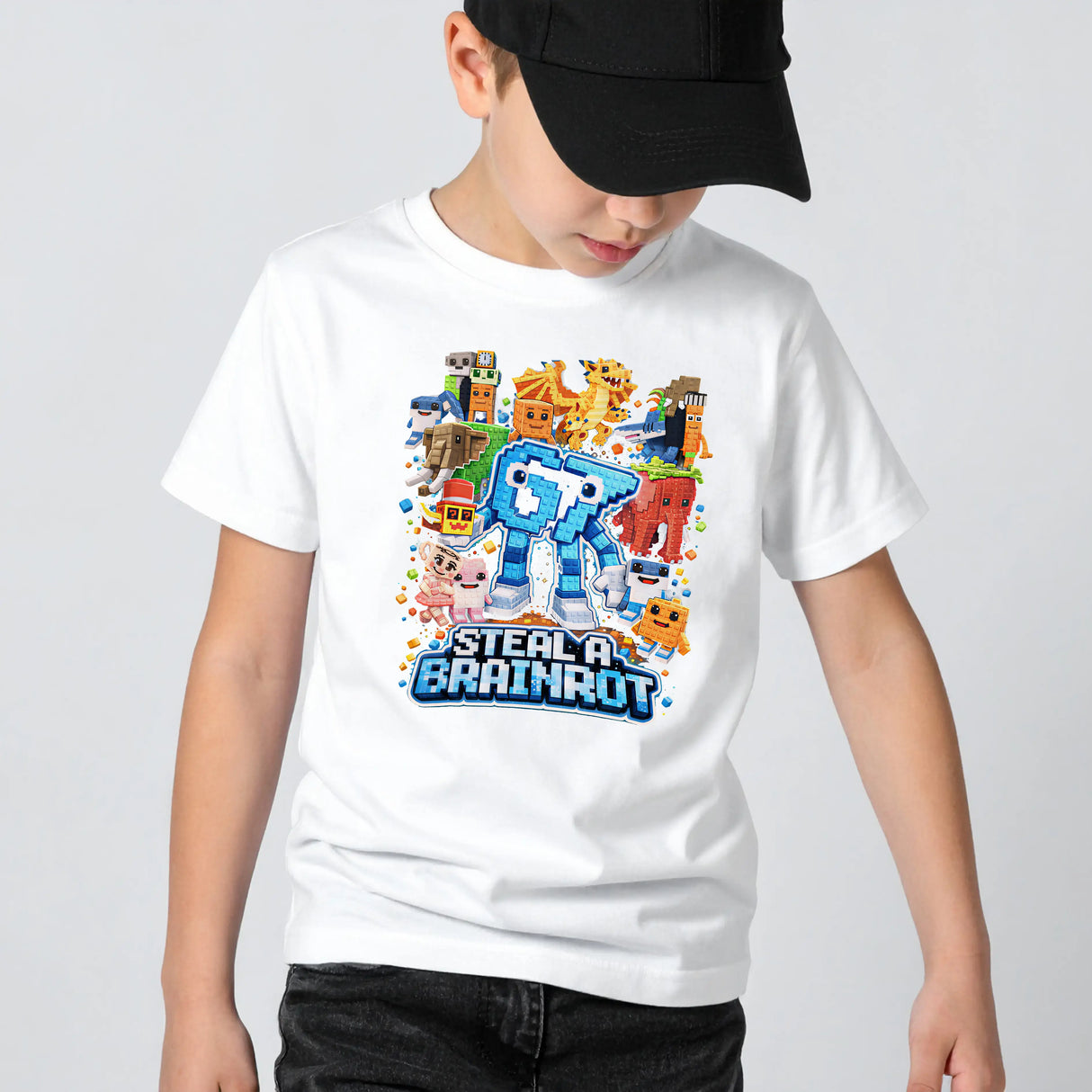 Tricou de baieti din bumbac 100% cu imprimeu BRAINROT