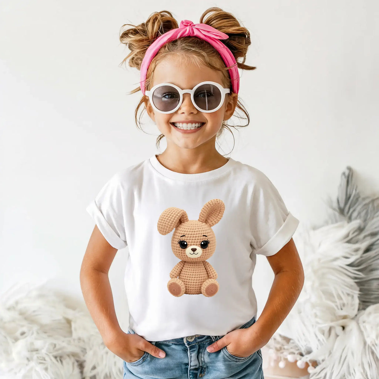 Tricou de fete din bumbac 100% cu imprimeu BUNNY