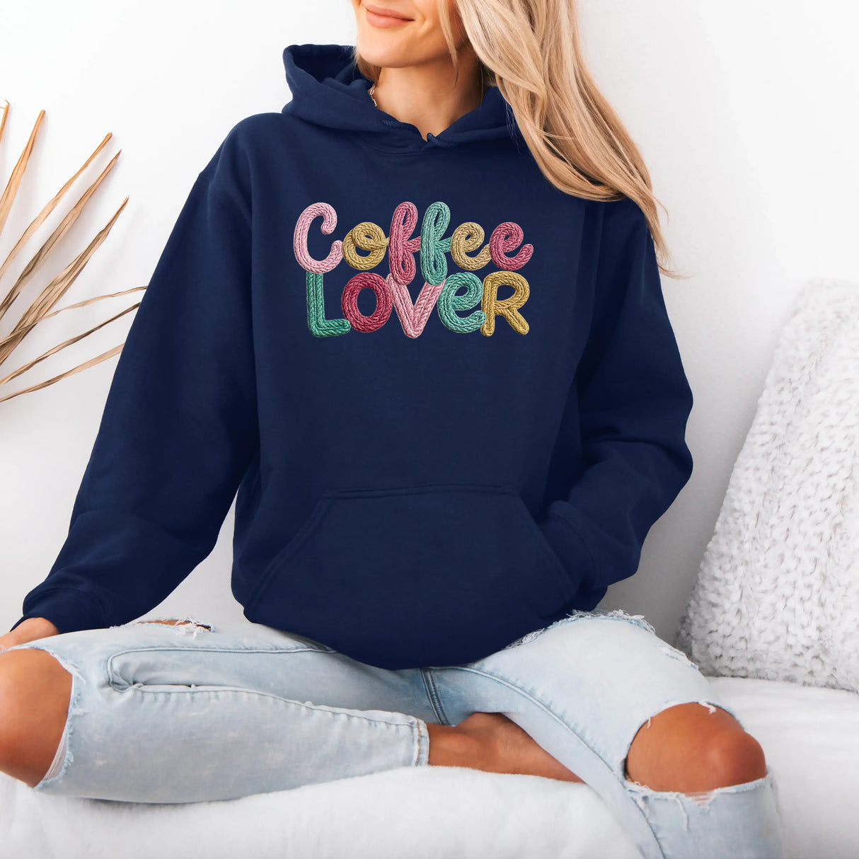 Hanorac cu gluga dama oversize cu imprimeu COFFEE LOVER