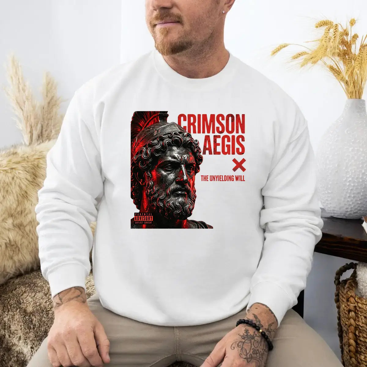 Hanorac barbatesc regular fit cu imprimeu CRIMSON