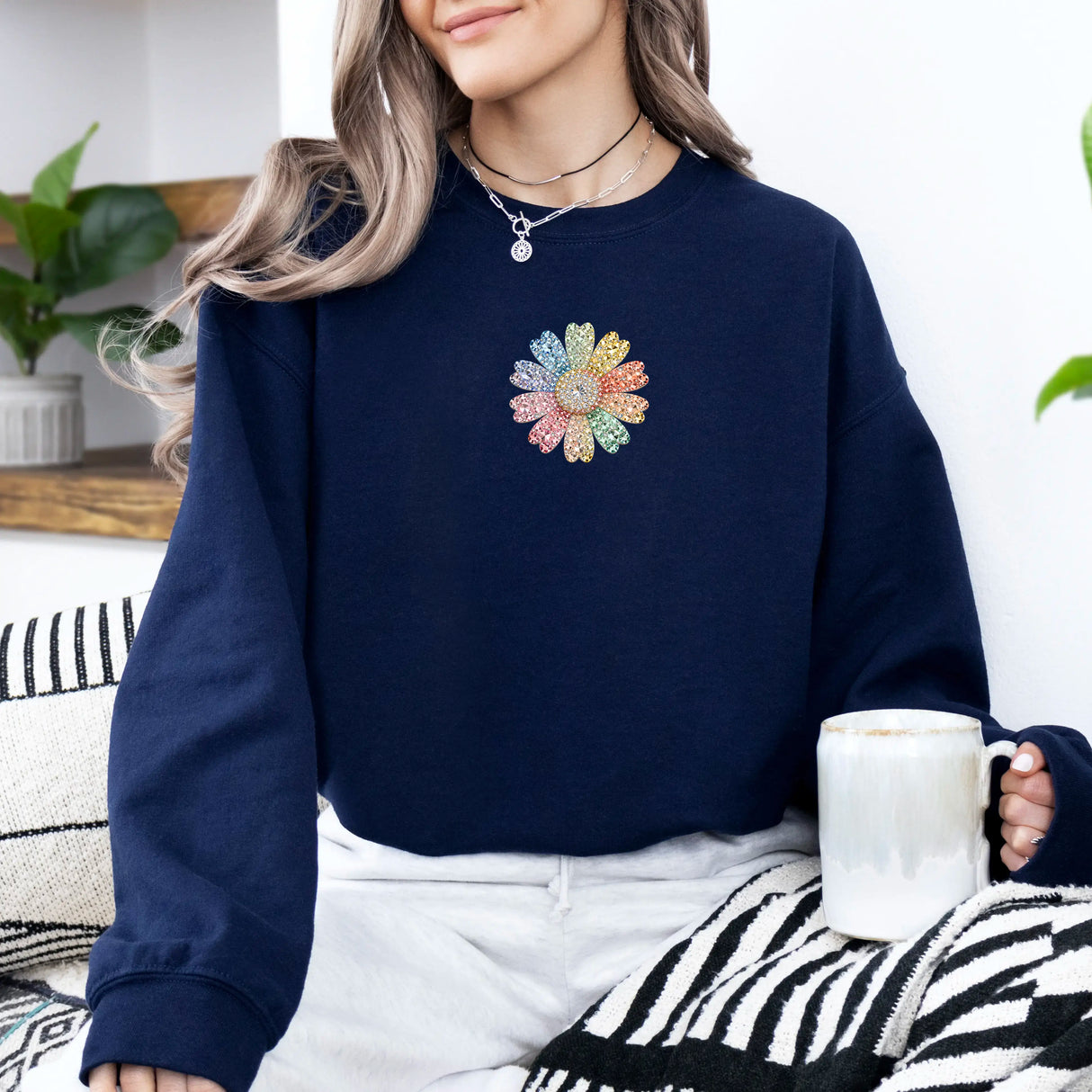 Hanorac dama oversize cu imprimeu DAISY