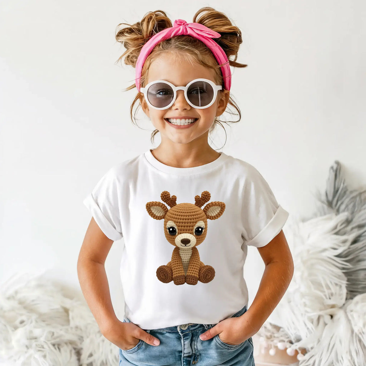 Tricou de fete din bumbac 100% cu imprimeu DEER