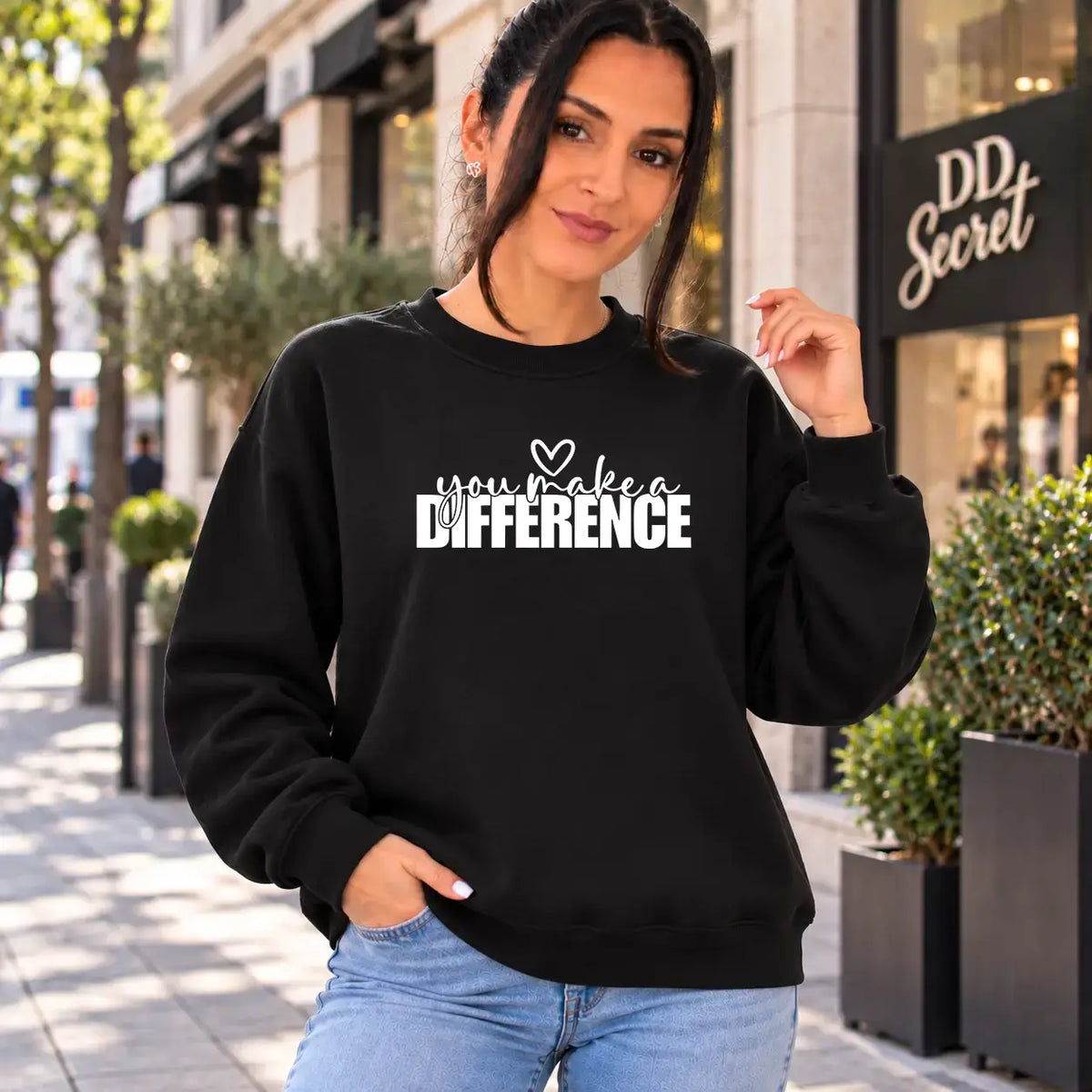 Bluza de dama oversize cu mesaj DIFFERENCE