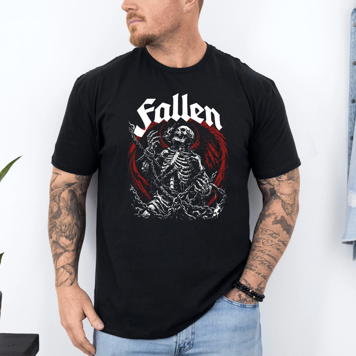 Tricou barbati din bumbac 100% cu imprimeu FALLEN