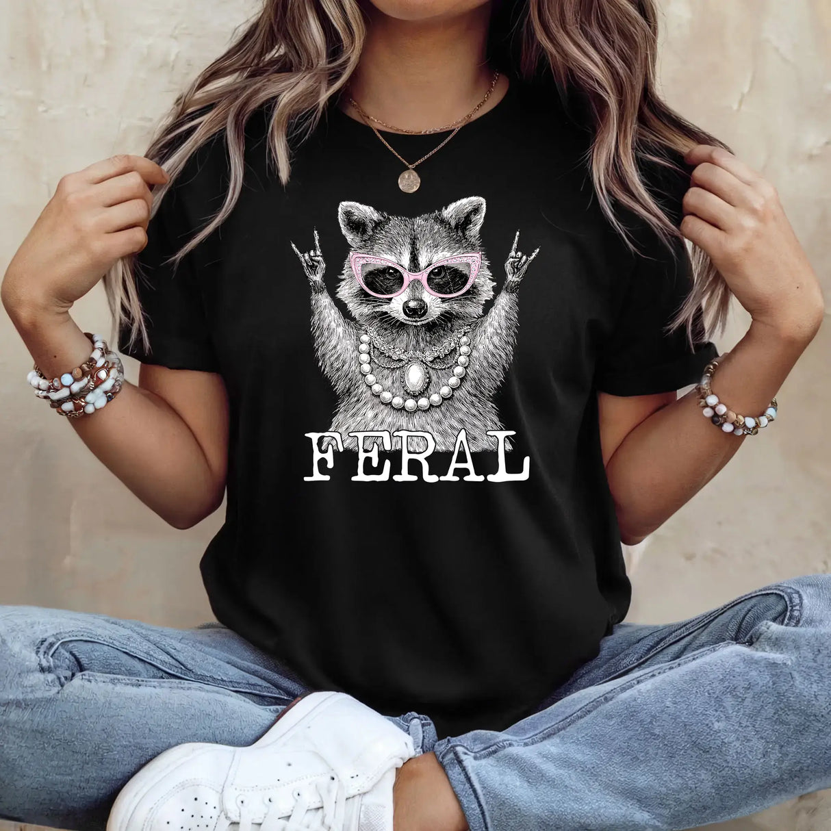 Tricou dama oversize din bumbac 100% cu imprimeu FERAL