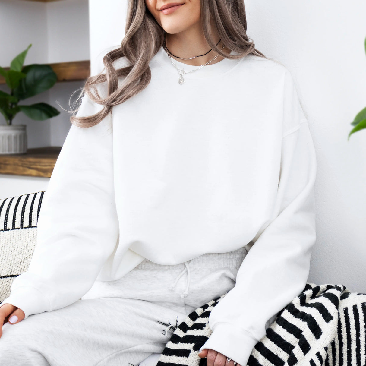 Hanorac dama oversize simplu alb