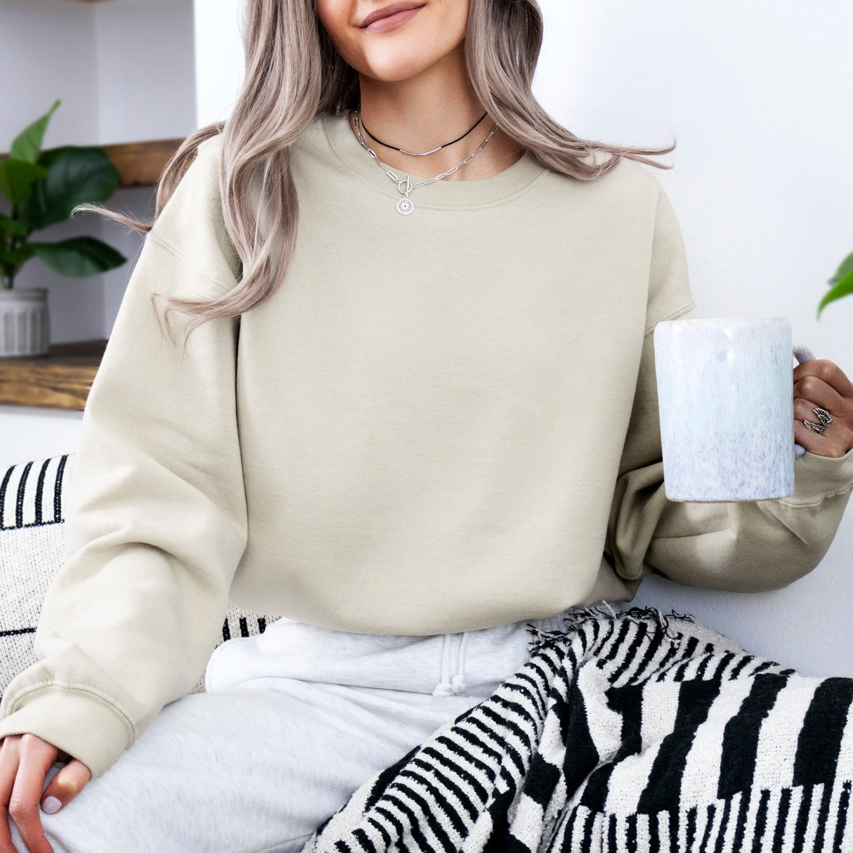 Hanorac dama oversize simplu bej