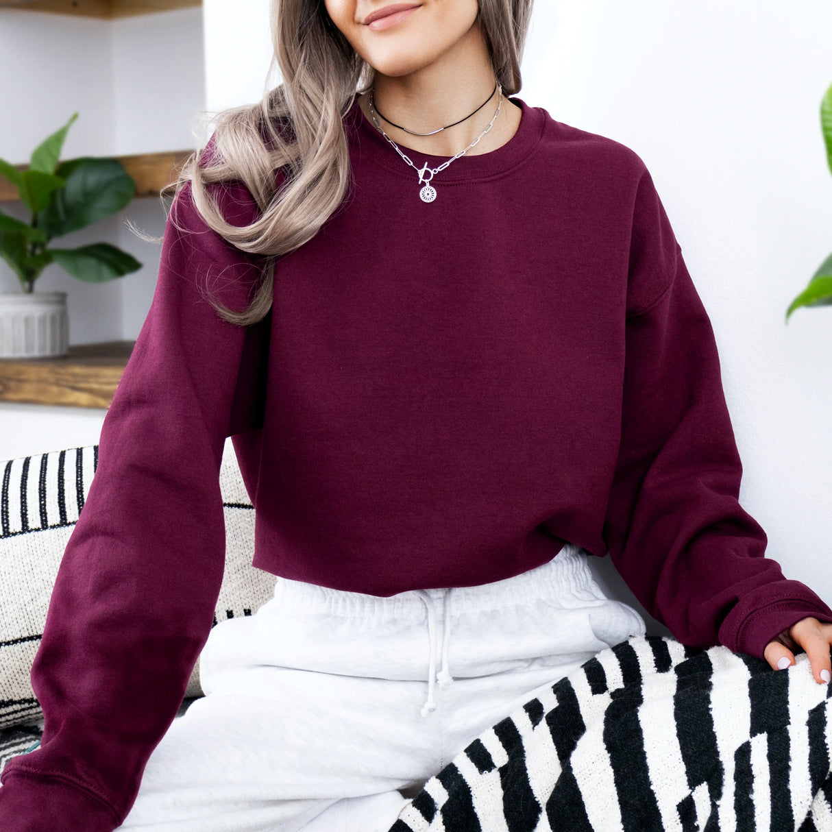 Hanorac dama oversize simplu burgundy