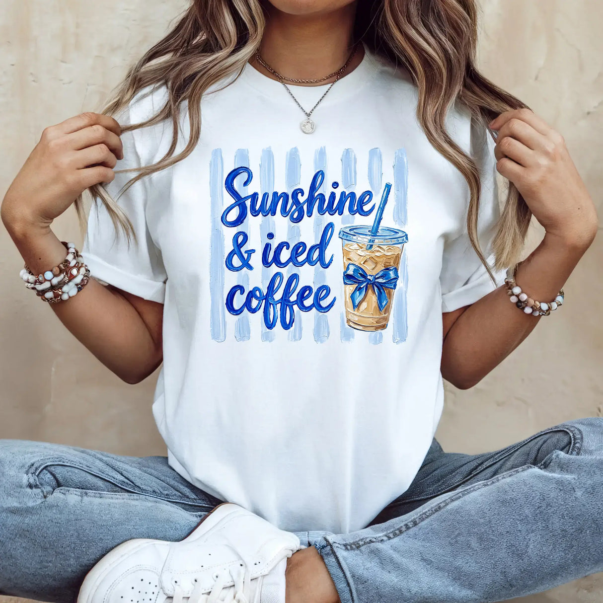 Tricou de dama oversize din bumbac 100% cu imprimeu de Vara ICED COFFEE