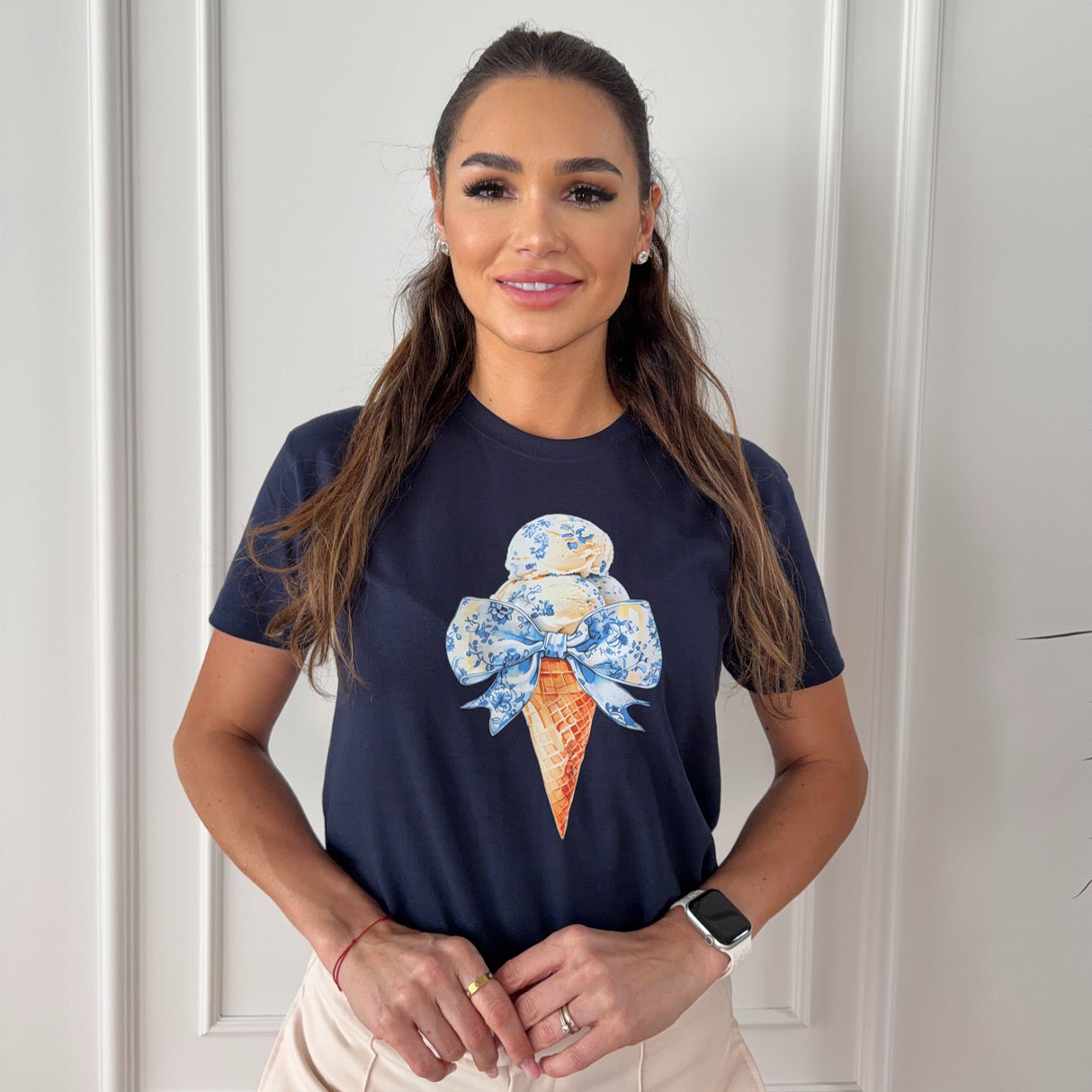 Tricou dama oversize din bumbac 100% de Vara ICECREAM