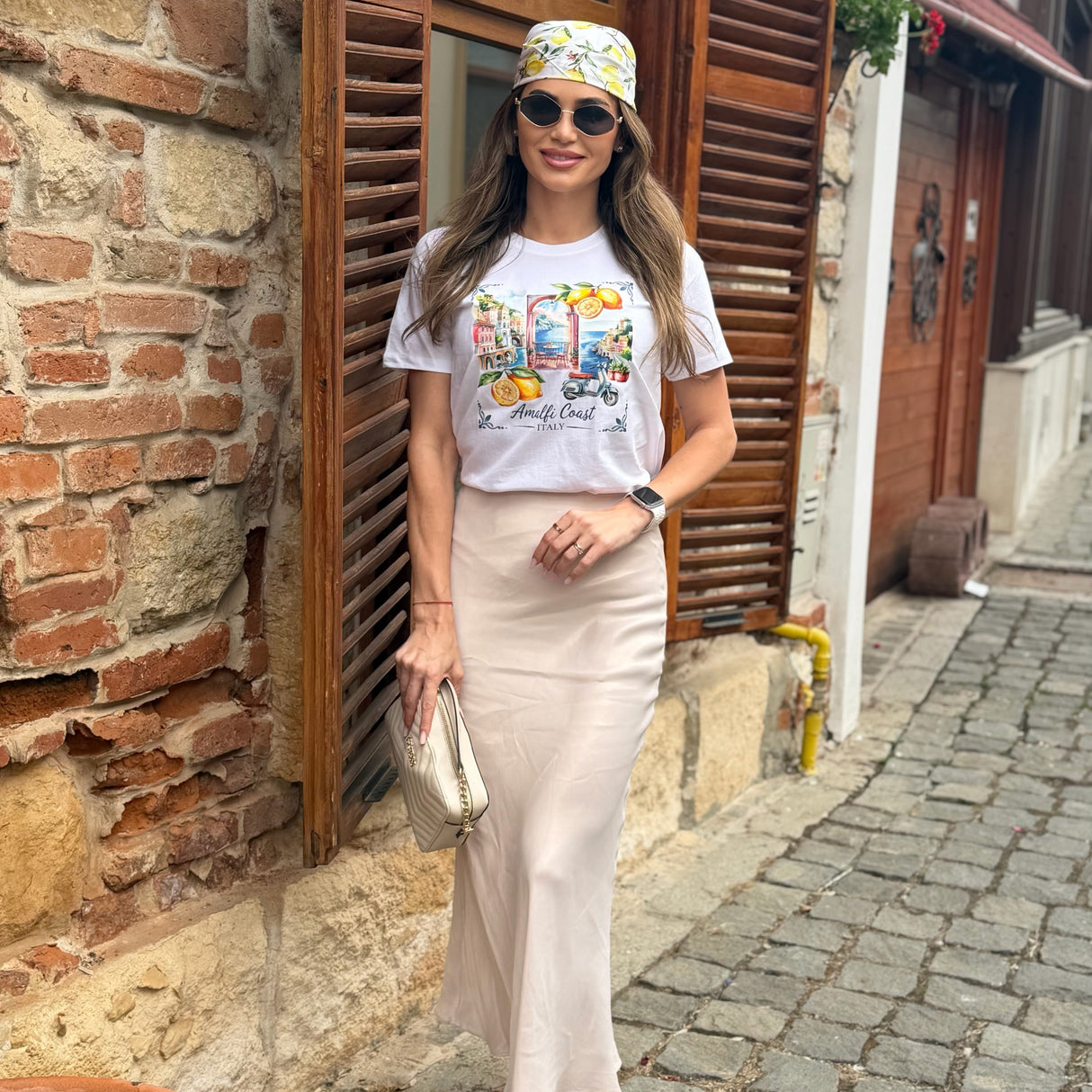 Tricou de dama oversize din bumbac 100% Travel cu imprimeu ITALY