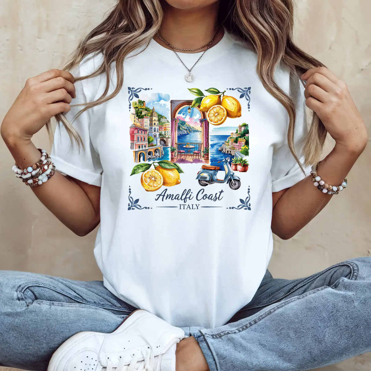 Tricou de dama oversize din bumbac 100% Travel cu imprimeu ITALY