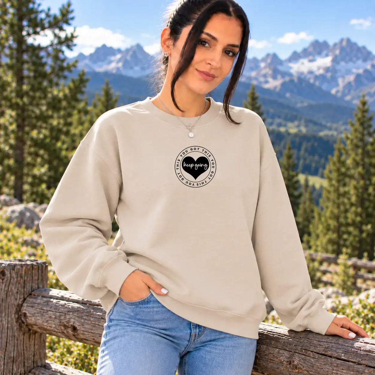 Bluza dama oversize cu mesaj KEEP GOING