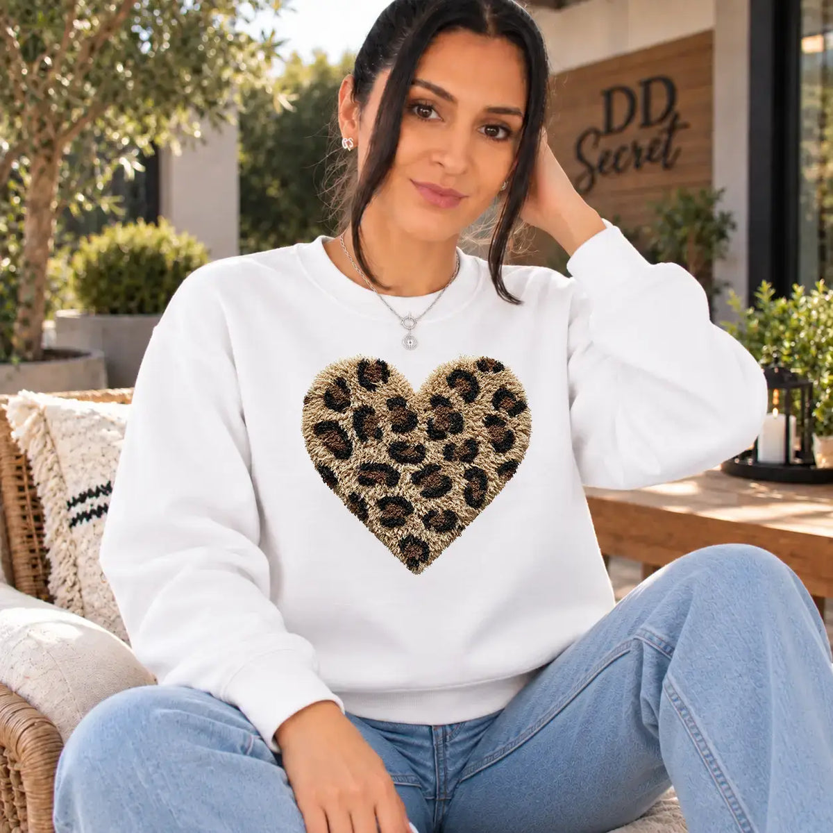 Bluza dama oversize cu imprimeu LEO HEART