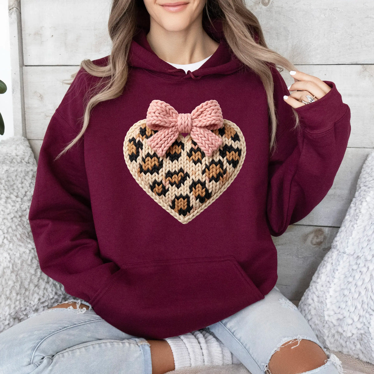 Hanorac cu gluga dama oversize cu imprimeu LEO PINK BOW