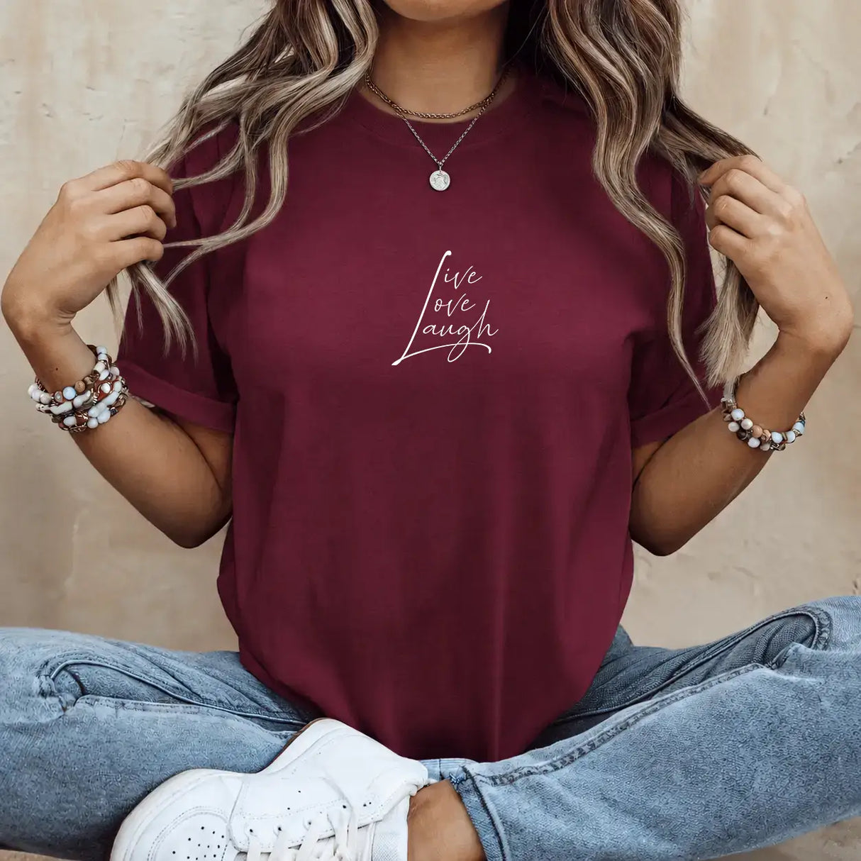 Tricou de dama oversize din bumbac 100% cu imprimey LIVE LOVE