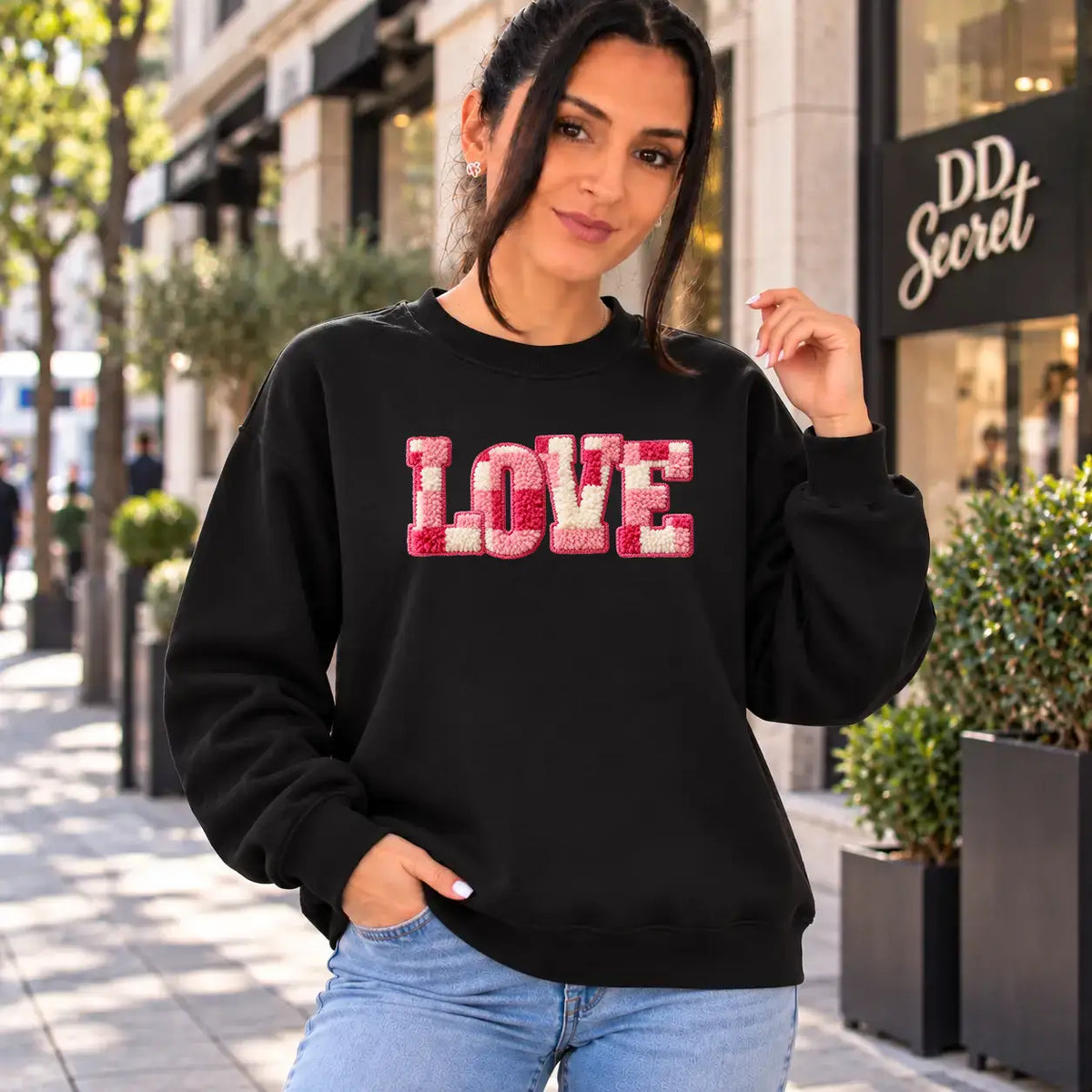 Bluza dama oversize cu text LOVE