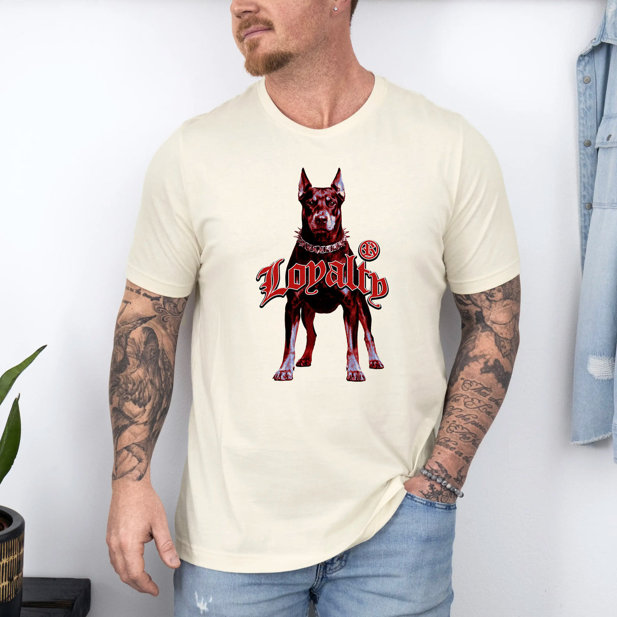 Tricou barbatesc din bumbac 100% cu imprimeu LOYALTY
