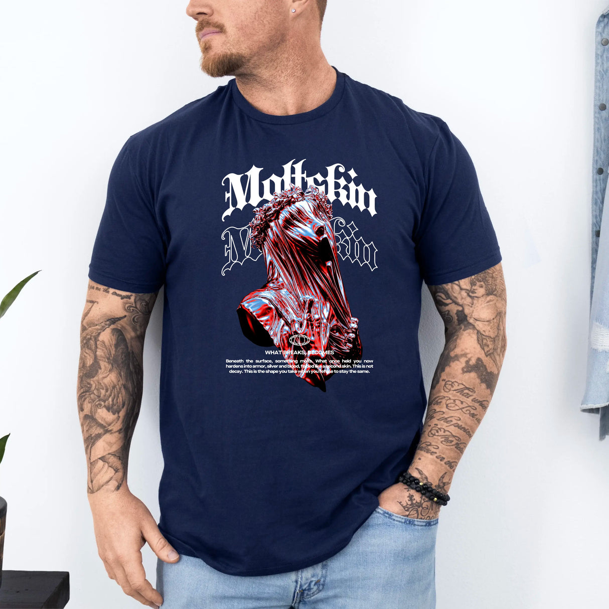 Tricou barbatesc din bumbac 100% cu imprimeu MOLTSKIN