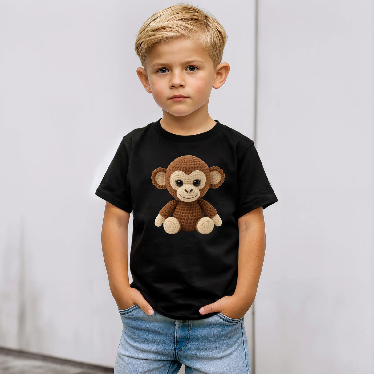 Tricou baieti din bumbac 100% cu imprimeu MONKEY