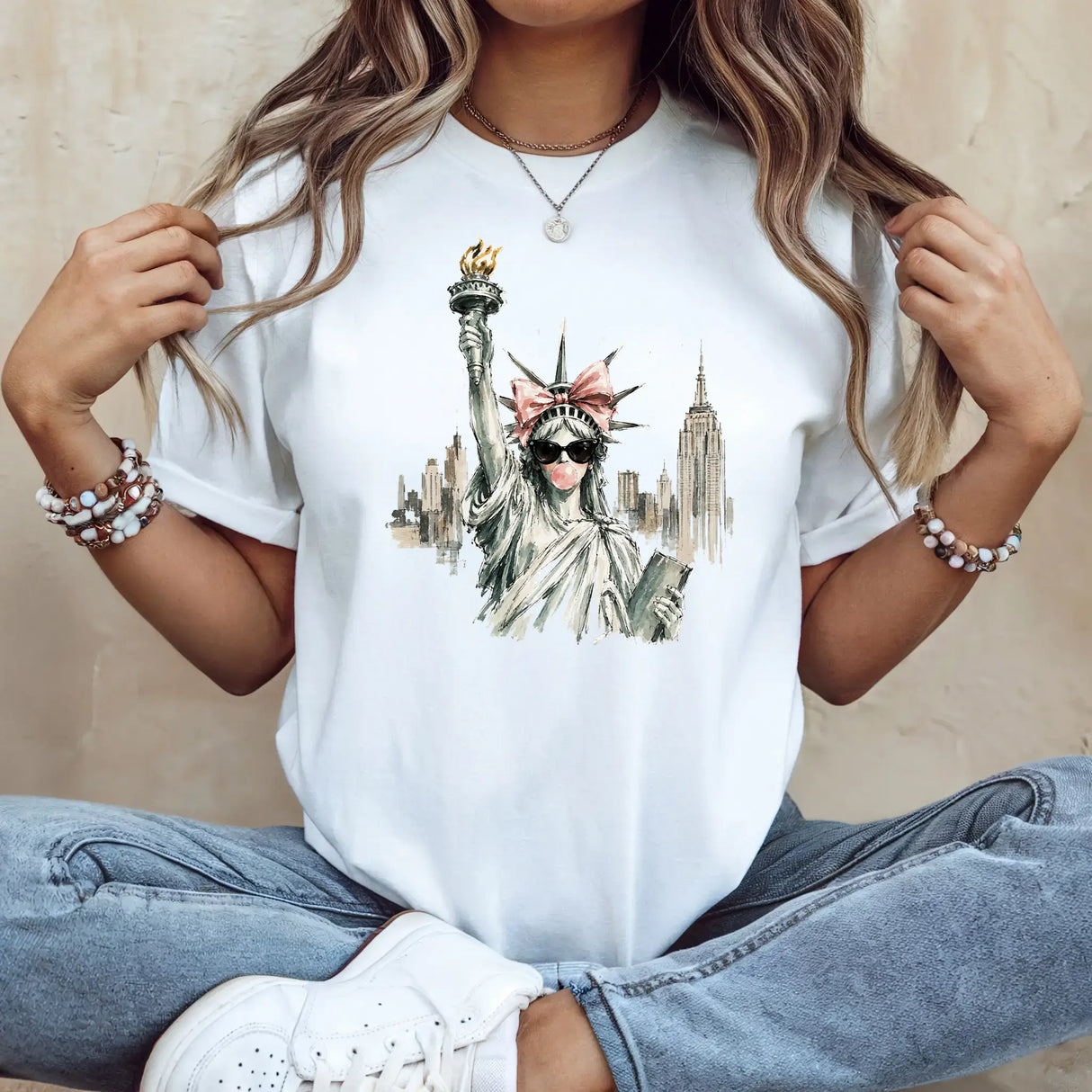 Tricou dama oversize din bumbac 100% Travel cu imprimeu NEW YORK