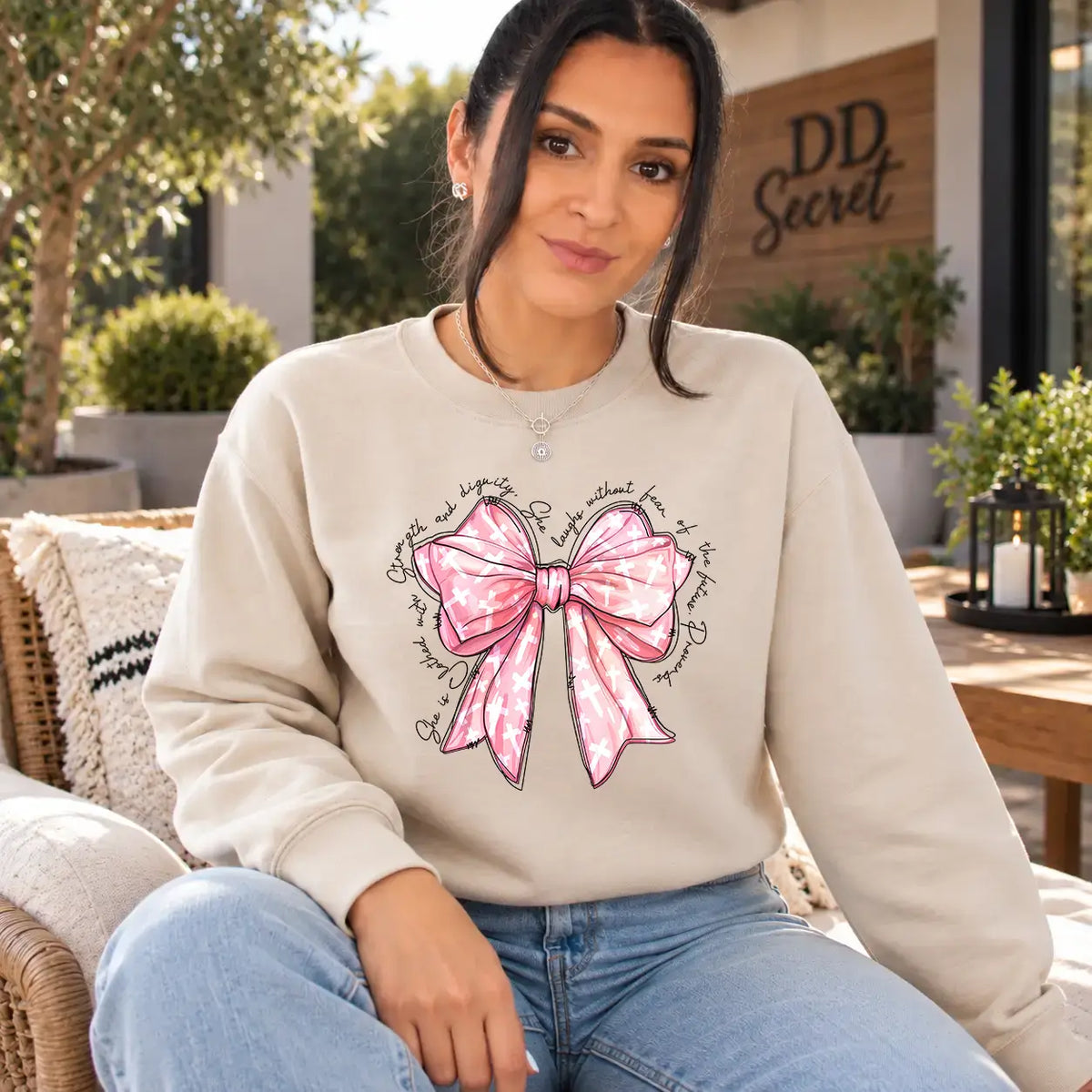 Bluza dama oversize fashion cu imprimeu PINK BOW