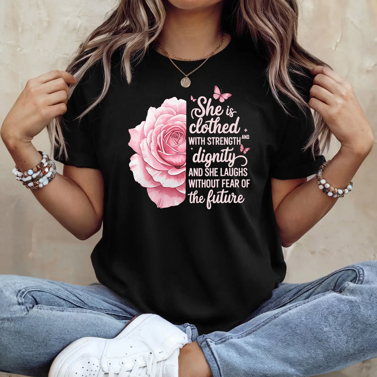 Tricou de dama oversize din bumbac 100% cu mesaj PINK ROSE