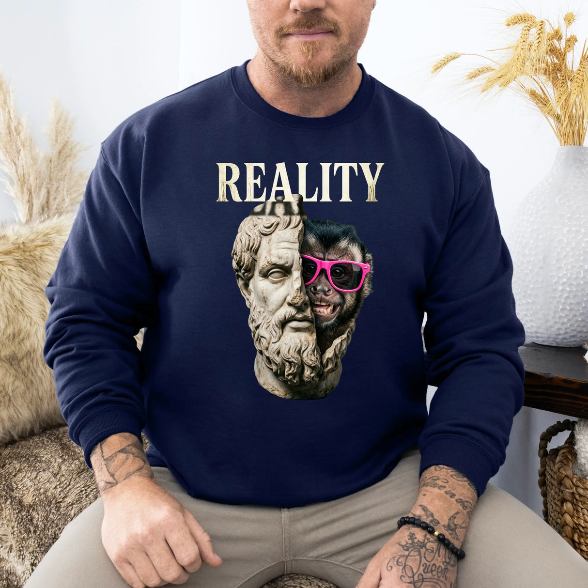 Hanorac barbatesc regular fit cu imprimeu REALITY