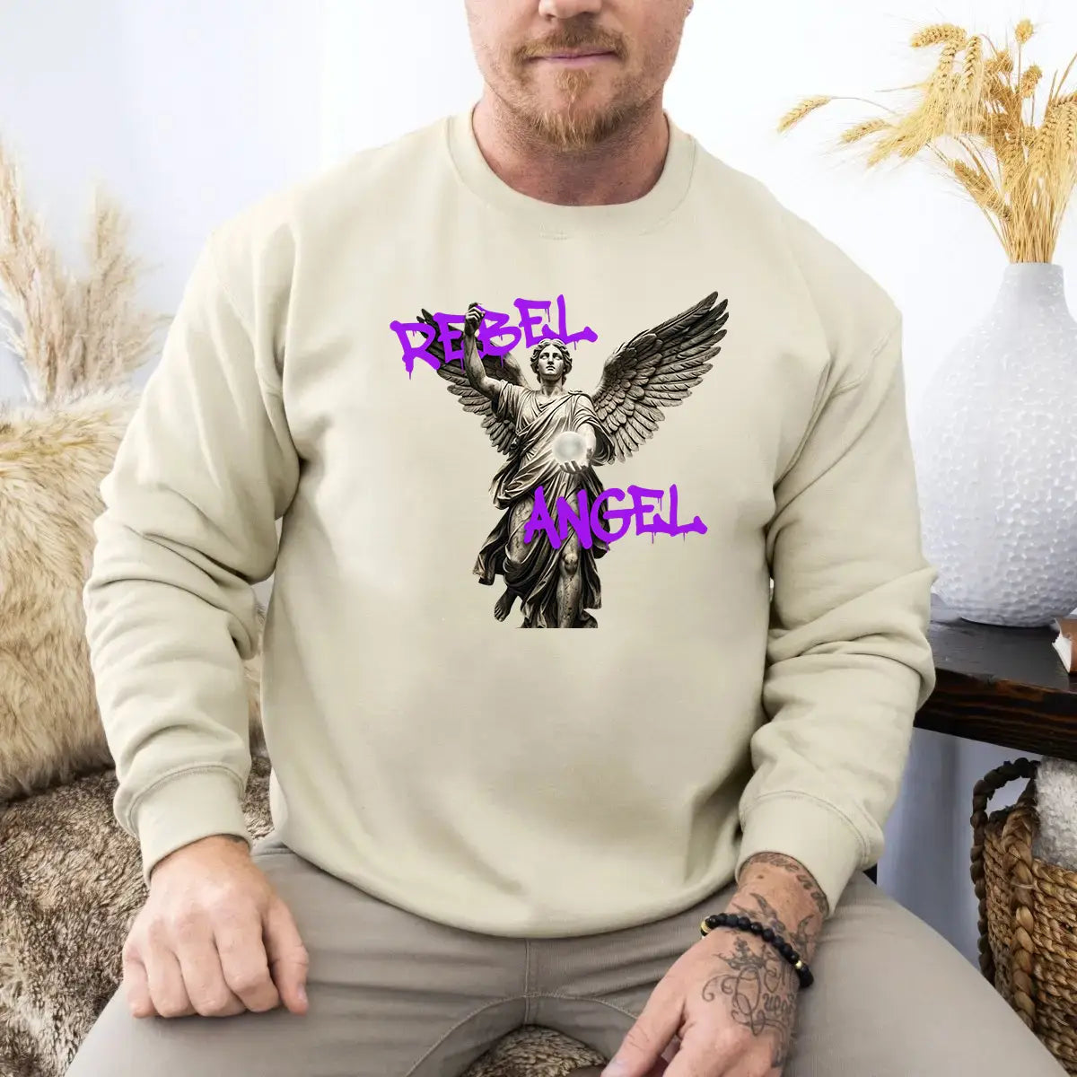 Hanorac barbatesc regular fit cu imprimeu REBEL