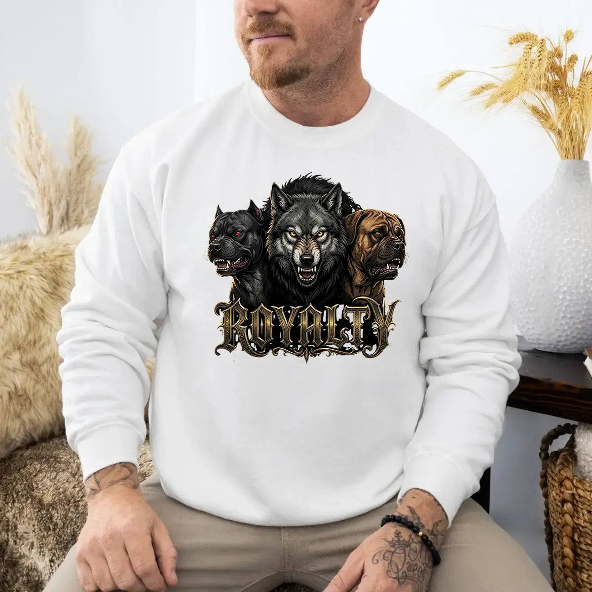 Hanorac barbati regular fit cu imprimeu ROYALTY