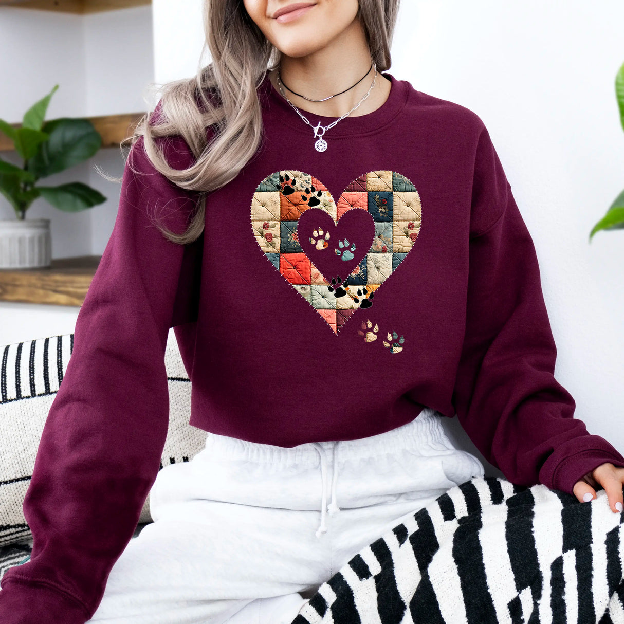 Hanorac dama oversize cu imprimeu SEWING HEART