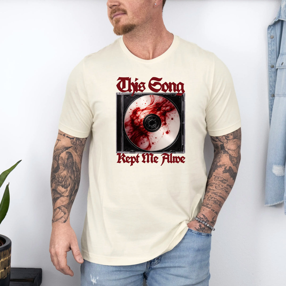 Tricou barbatesc din bumbac 100% cu imprimeu SONG