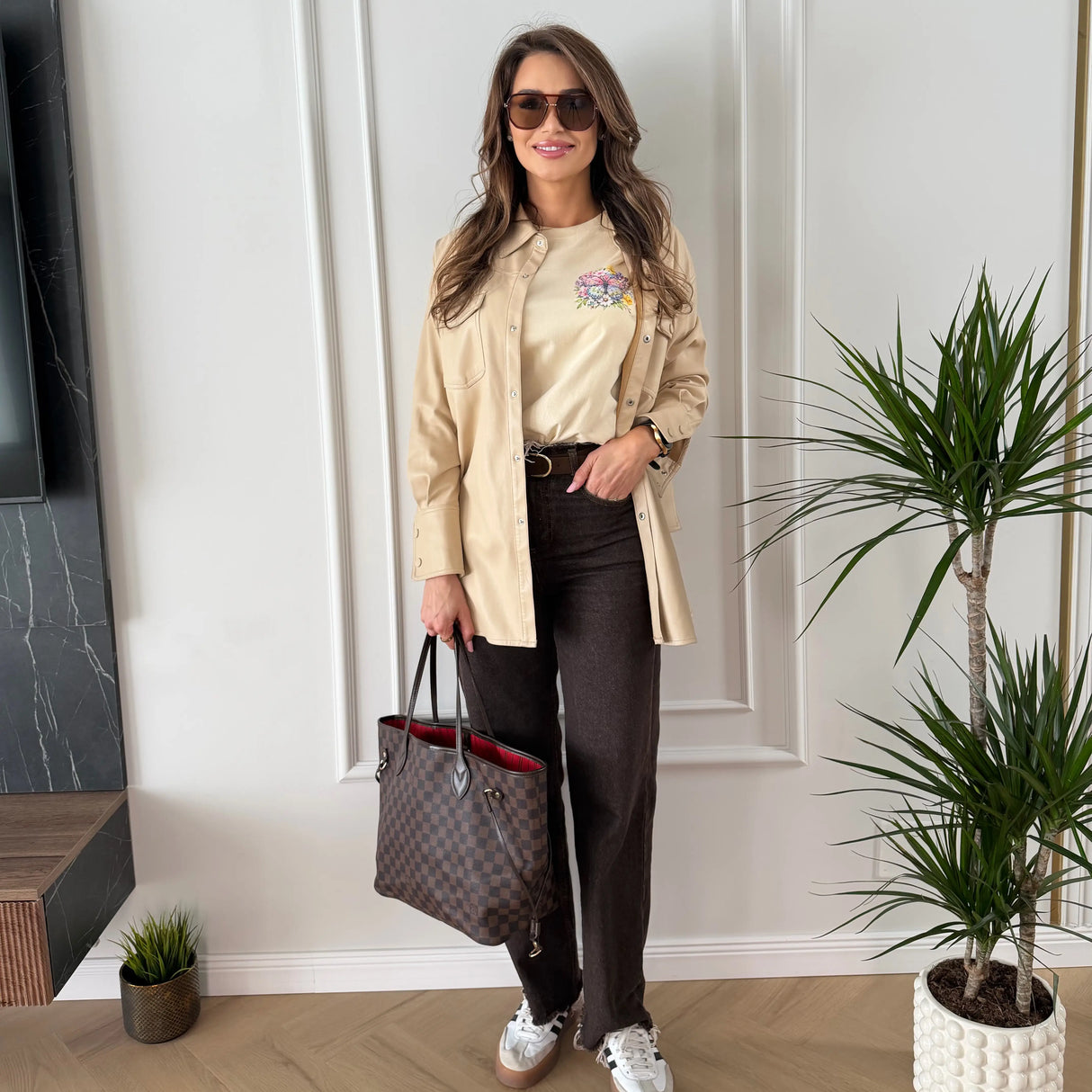 Tricou dama oversize din bumbac 100% minimalist cu imprimeu SPRING VIBES