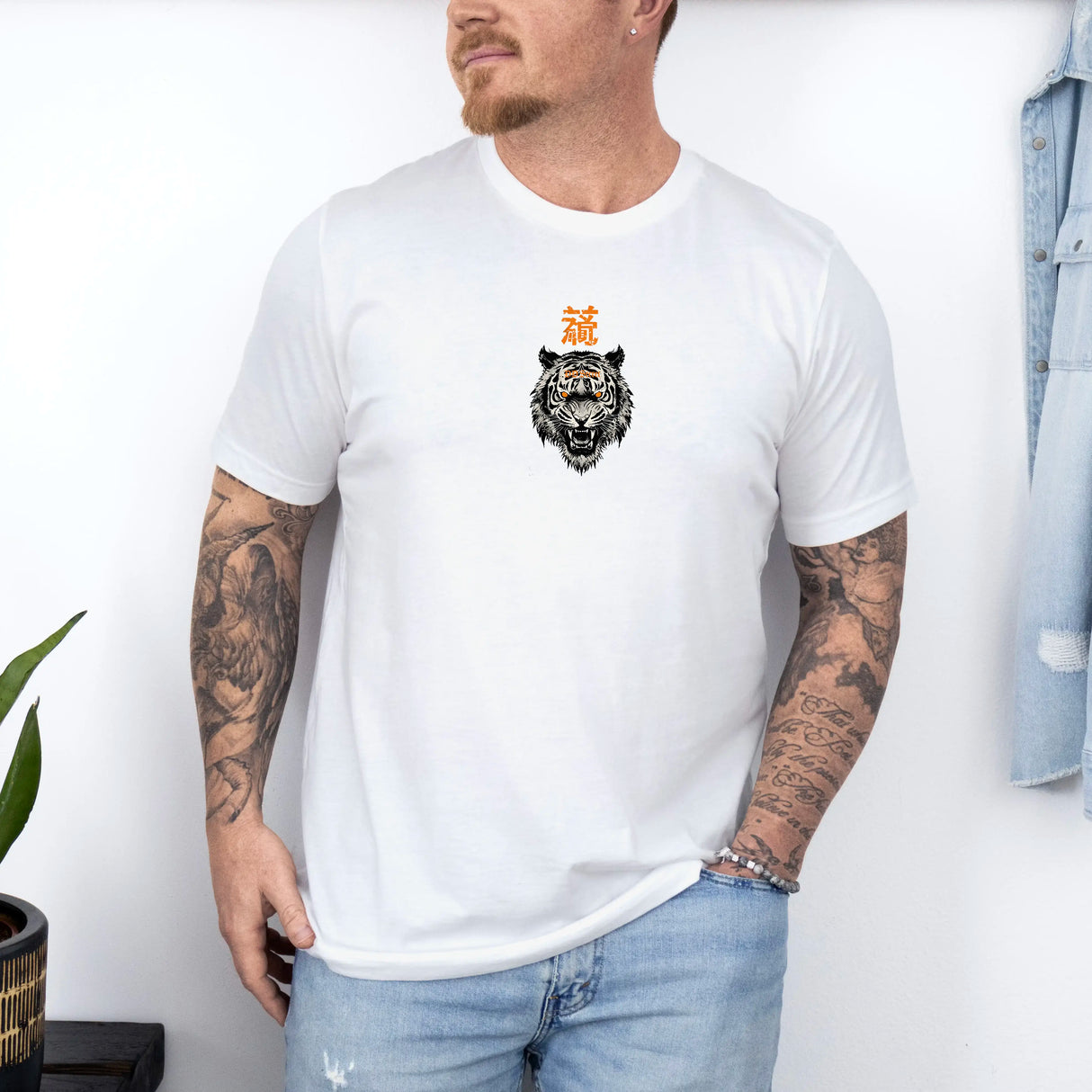 Tricou barbatesc din bumbac 100% regular fit cu imprimeu TIGER