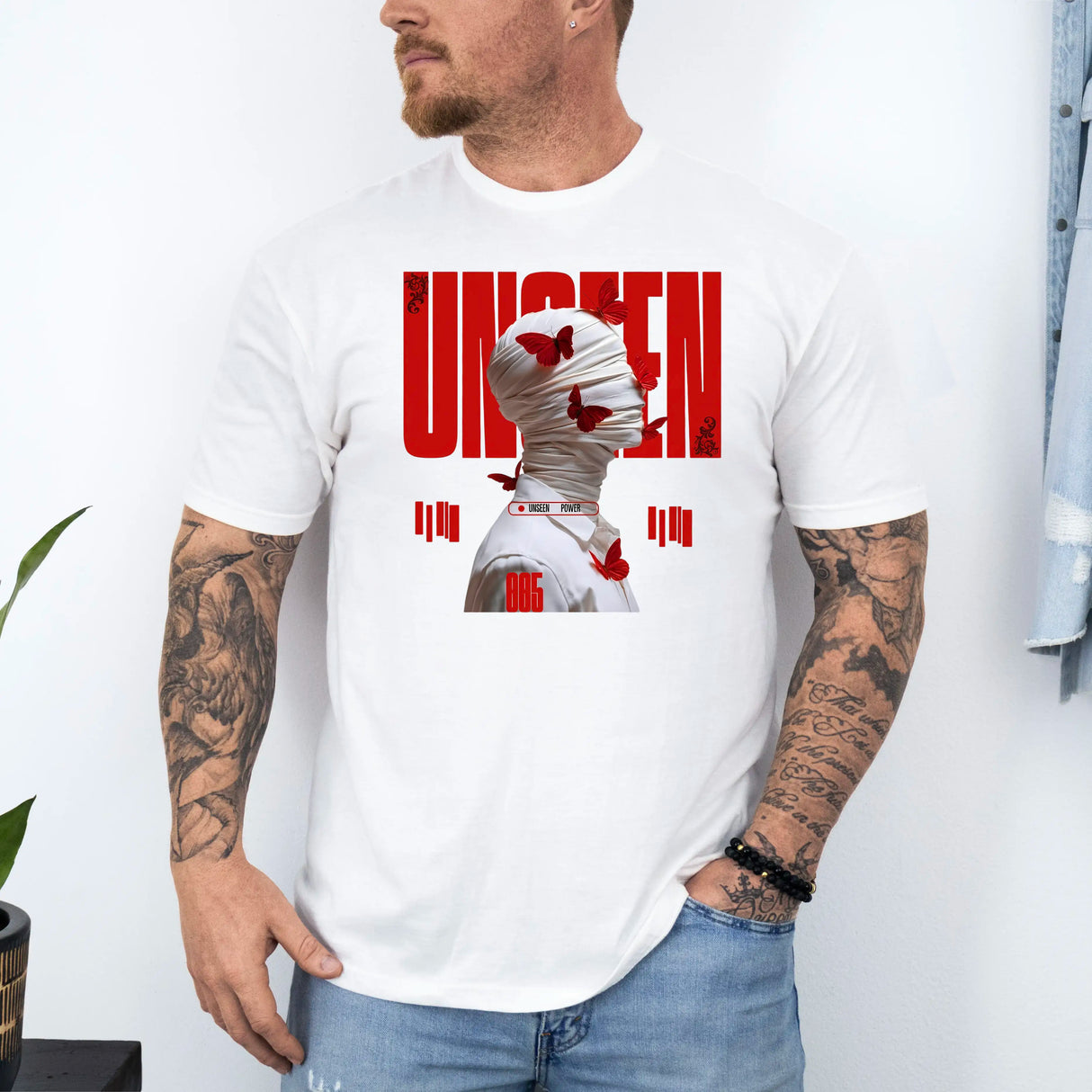 Tricou barbatesc din bumbac 100% regular fit cu mesaj UNSEEN