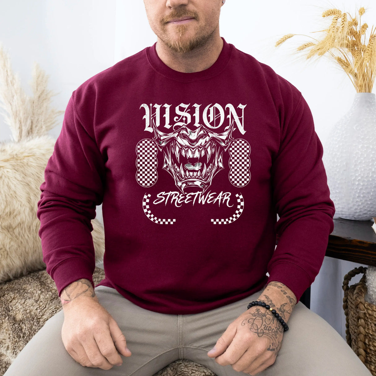 Hanorac barbati regular fit cu imprimeu VISION