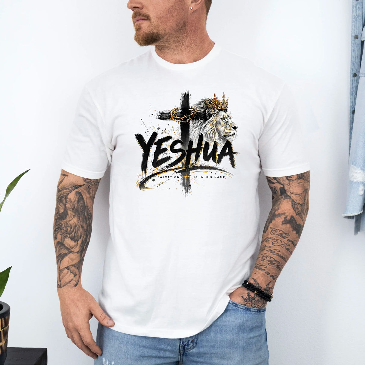 Tricou barbatesc din bumbac 100% cu imprimeu YESHUA