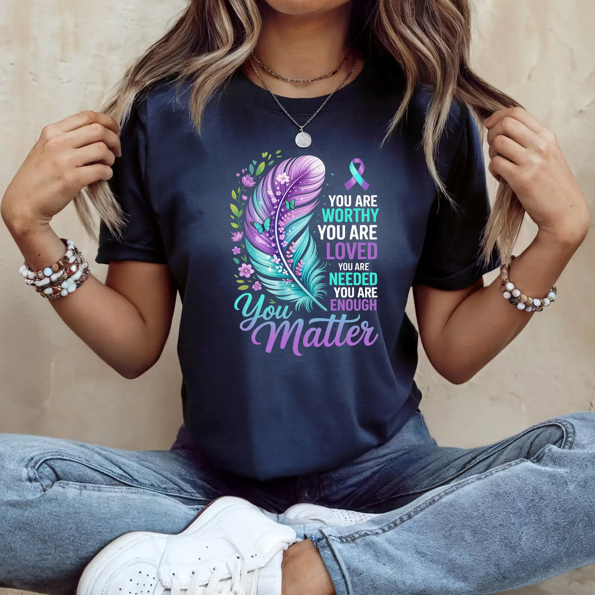 Tricou de dama oversize din bumbac 100% cu mesaj YOU MATTER