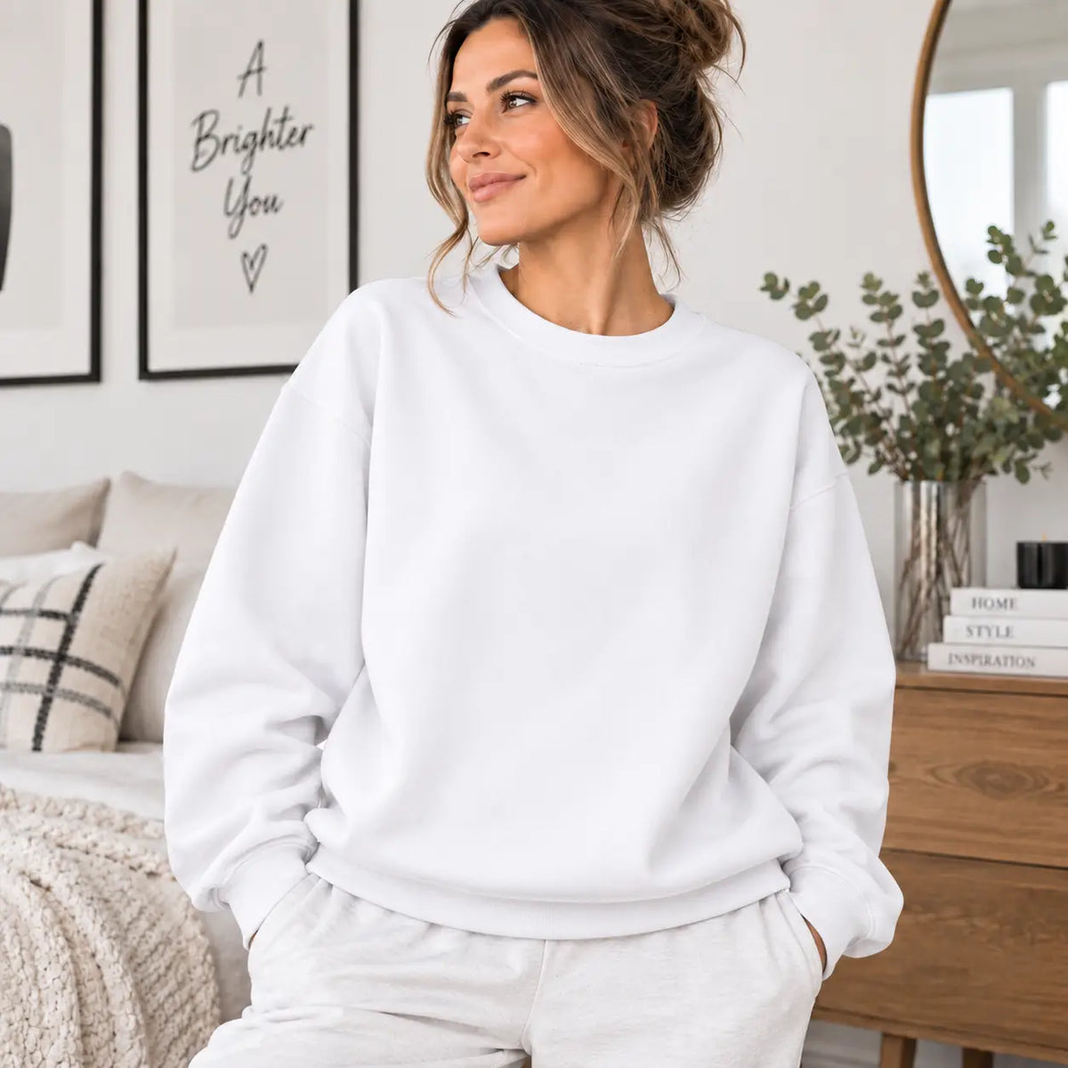 Bluza dama oversize simplu alb