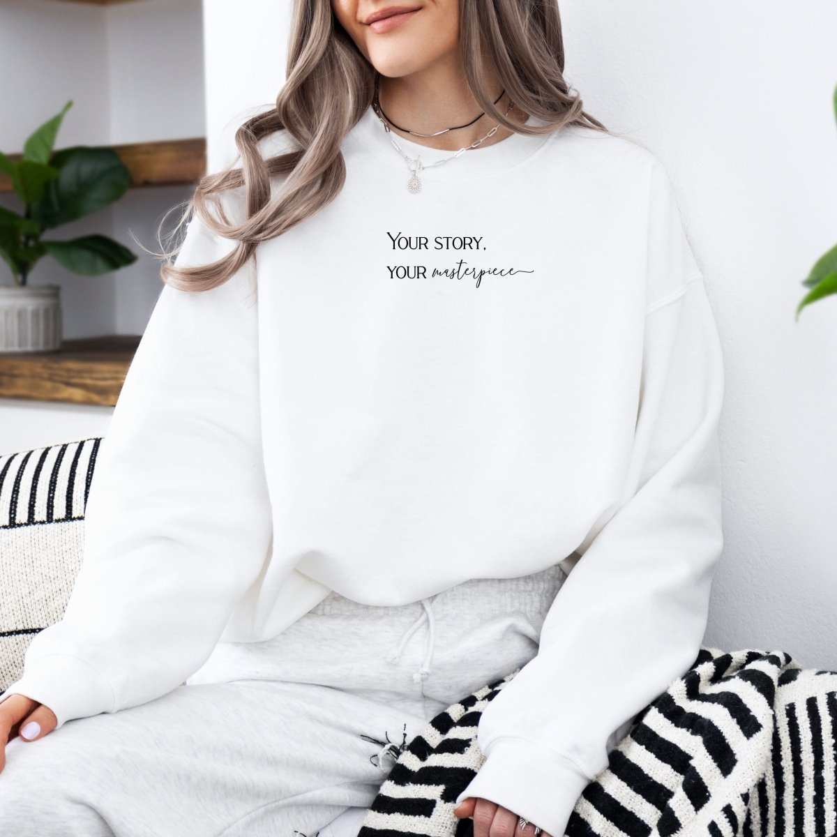 Hanorac dama oversize minimalist cu text YOUR STORY
