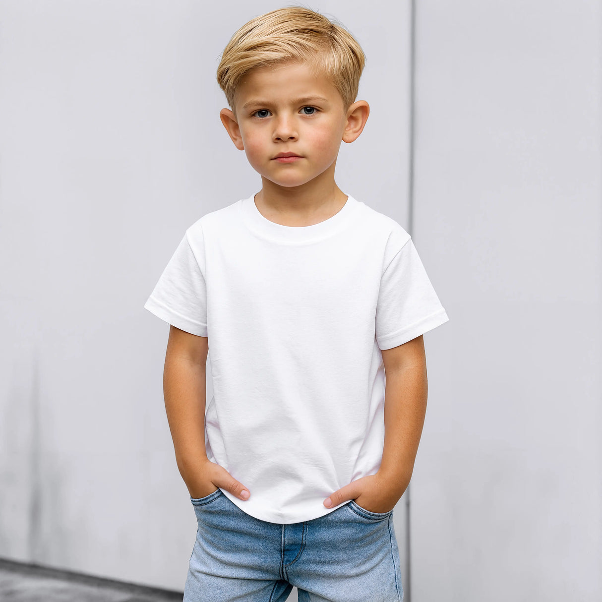 Set 3 tricouri baieti din bumbac 100% simple albe