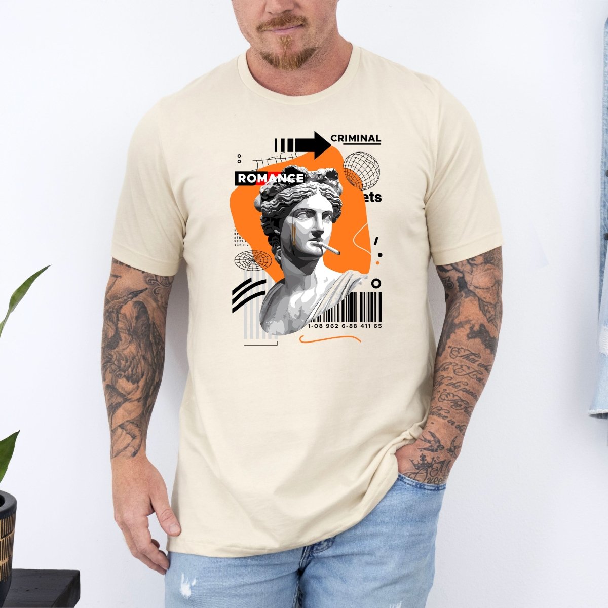 Tricou barbatesc din bumbac 100% regular fit Streetwear cu imprimeu CRIMINAL