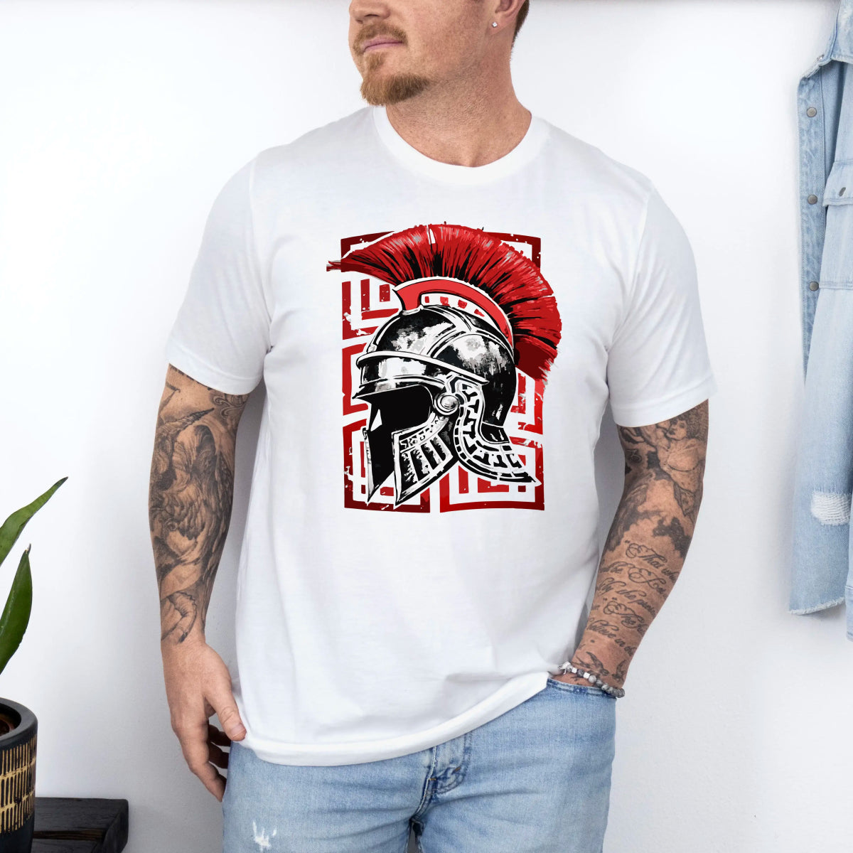 Tricou barbati din bumbac 100% regular fit cu imprimeu GLADIATOR