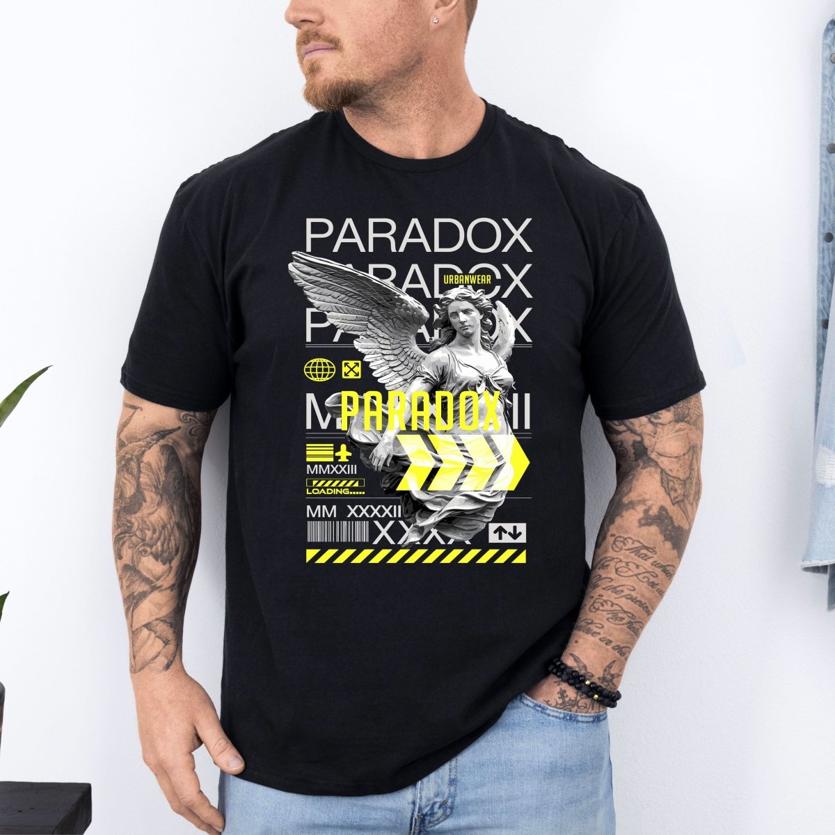 Tricou barbati din bumbac 100% regular fit Urban cu imprimeu PARADOX